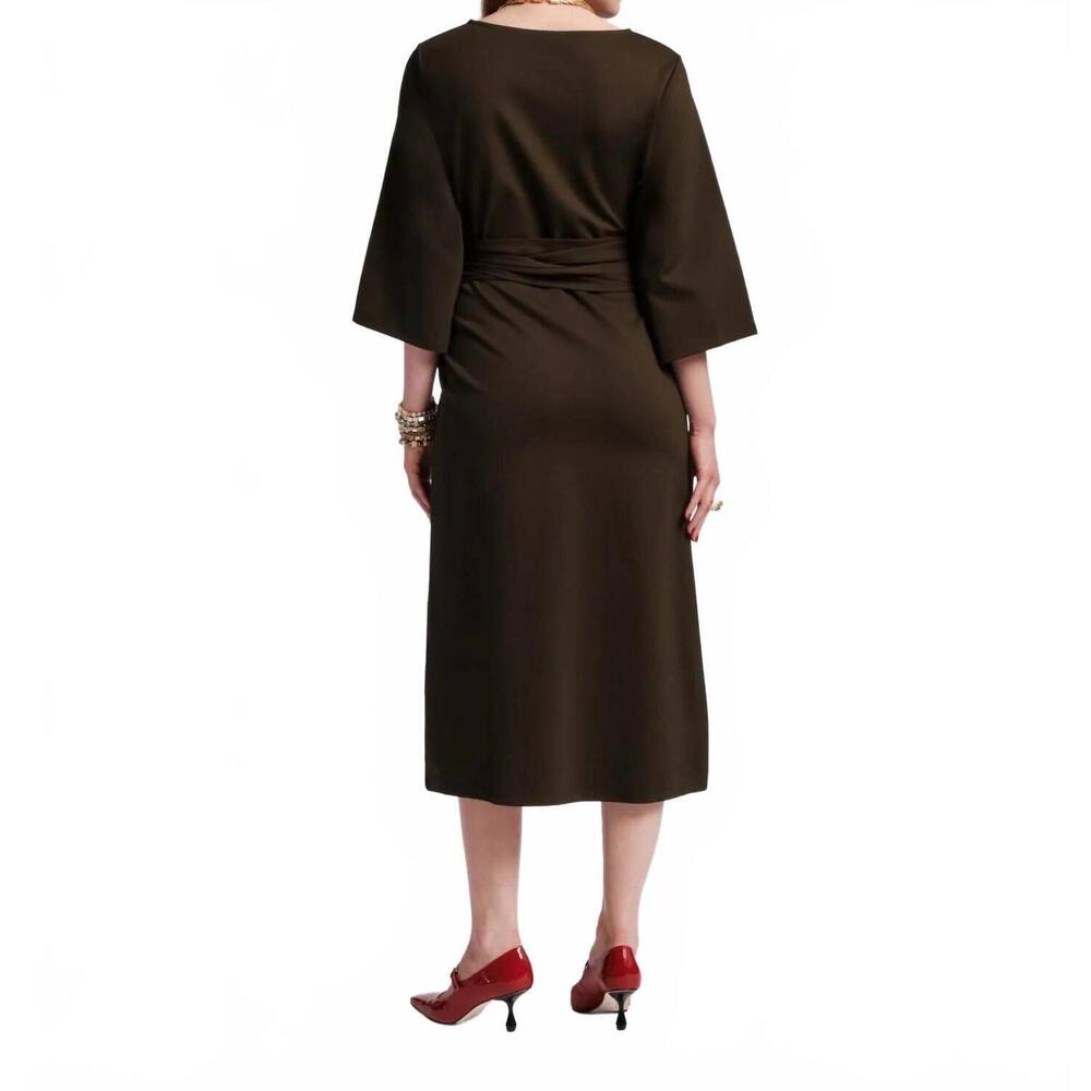 NEW FRANCES VALENTINE whitney wrap dress in olive - Picture 4 of 4